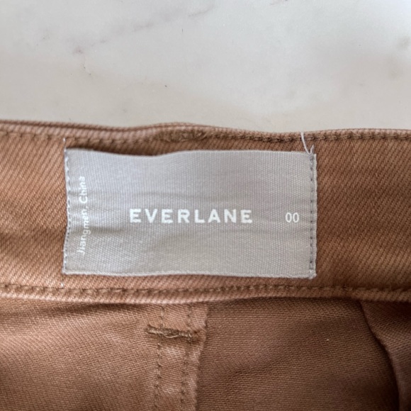 Everlane The Patch Pocket Mini Twill Skirt In Ochre, Size 00 - Picture 3 of 4